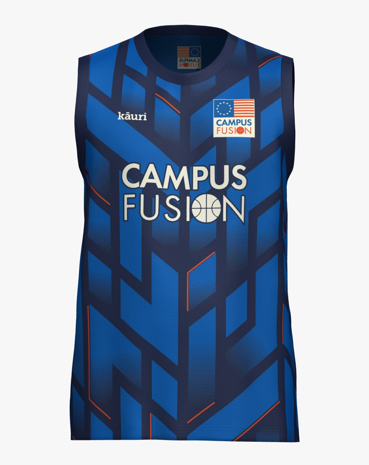Camiseta Campus Fusion azul — vista frontal